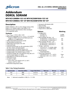 Data sheet addendum: 4Gb: x4, x8, x16 DDR3L SDRAM