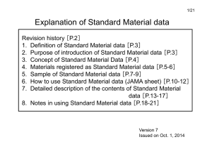 Explanation of Standard Material data