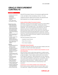 Data sheet: Oracle Procurement Contracts