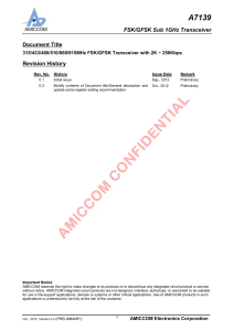 FSK/GFSK Sub 1GHz Transceiver Document Title Revision History