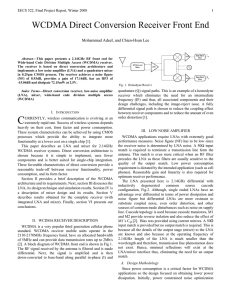 WCDMA Direct Conversion Receiver Front End