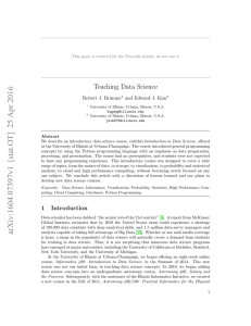 Teaching Data Science