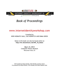 Book of Proceedings - Internet Identity Workshop