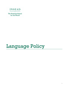 INSEAD Language Policy 2017