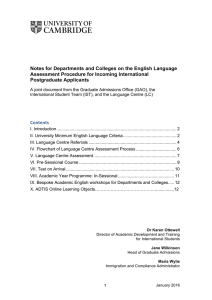 Language Guidance - Student Registry