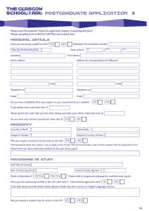 Postgraduate Application form