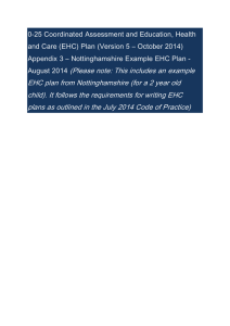 August 2014 (Please note: This includes an example EHC plan from