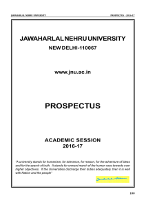 Prospectus - Jawaharlal Nehru University