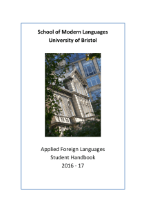 School of Modern Languages University of Bristol Applied Foreign
