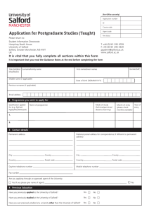 postgraduate taught application form