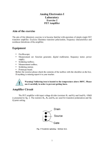 Analog Electronics I Laboratory Aim of the exercise Equipment