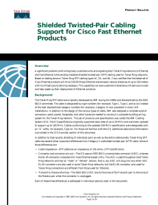 Shielded Twisted-Pair Cabling Support for Cisco Fast