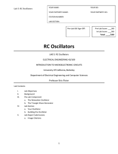 RC Oscillators - Berkeley Robotics and Intelligent Machines Lab