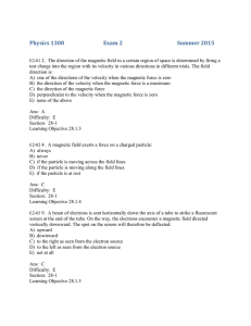 Physics 1308 Exam 2 Summer 2015