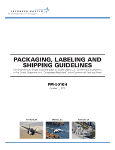 PACKAGING, LABELING AND SHIPPING GUIDELINES