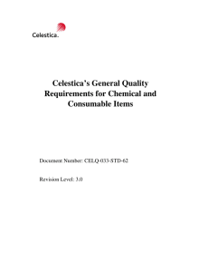 Celestica`s General Quality Requirements for Chemical and