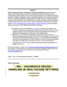 Hazardous Drugs—Handling in Healthcare Settings