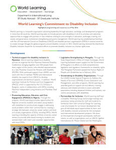 World Learning`s Commitment to Disability Inclusion