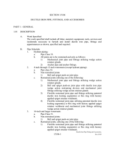 15106-1 SECTION 15106 DUCTILE IRON PIPE, FITTINGS, AND
