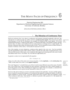 the many faces of frequency 6 - University of California, Berkeley