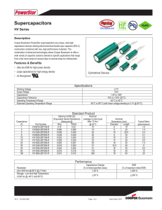 PowerStor HV Series Supercapacitor Data Sheet - Digi