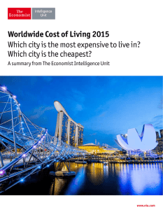 Worldwide Cost of Living 2015 Which city is the most expensive to