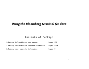 Using the Bloomberg terminal for data