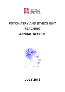 psychiatry and ethics unit (teaching) annual