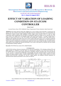 effect of variation of loading condition on statcom controller