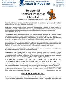 notice concerning electrical wiring and inspections