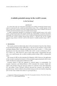 Available potential energy in the world`s oceans