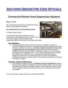 Commercial Kitchen Hood Suppression Systems