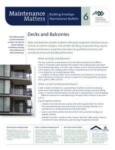 Decks and Balconies - Homeowner Protection Office