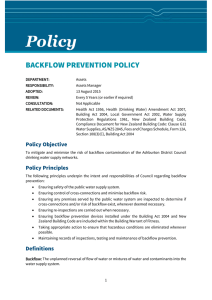 Backflow Prevention - Ashburton District Council