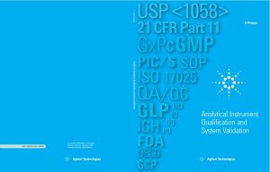 Analytical Instrument Qualification and System Validation