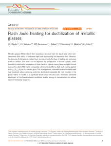 Flash Joule heating for ductilization of metallic glasses
