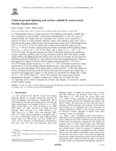 Cloud-to-ground lightning and surface rainfall in warm