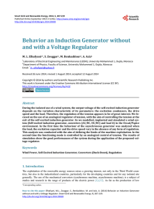 Behavior an Induction Generator without and with a Voltage Regulator