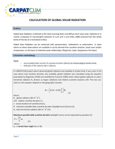 calculation of global solar radiation