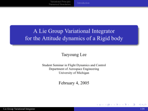Lie Group Variational Integrator for the Attitude dynamics of