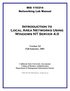 MIS Networking Lab Manual Outline