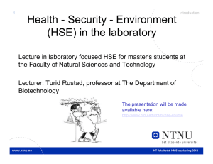 (HSE) in the laboratory