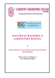 ELECTRICAL MACHINES-II LABORATORY MANUAL