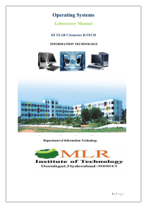 Lab1 - MLR Institute of Technology, Management, Pharmacy