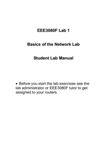 EEE3080F Lab 1 Basics of the Network Lab Student Lab Manual