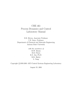 CHE 461 Process Dynamics and Control Laboratory Manual