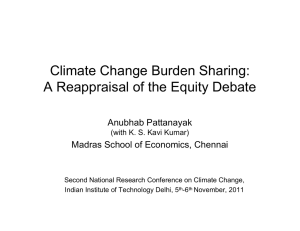 Climate Change Burden Sharing: A Reappraisal of the Equity Debate
