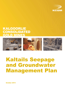 Kaltails Seepage and Groundwater Management Plan