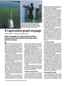 Evaporation pond seepage - UC Agriculture and Natural Resources