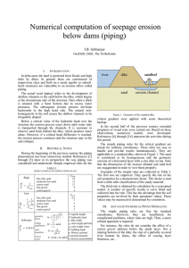 Numerical computation of seepage erosion below dams